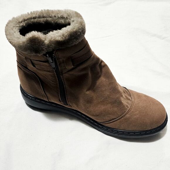Ingaro New Brown Rushmore faux fur faux suede side zip ankle boots size 9M - Picture 11 of 16